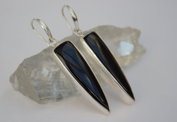 B. Silver and Black Onyx gemstone earrings
